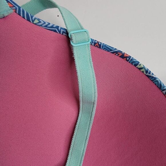 Victoria's Secret Pink Wear Everywhere Push Up Aztec Bra Blue Size 32 DD - Picture 4 of 15